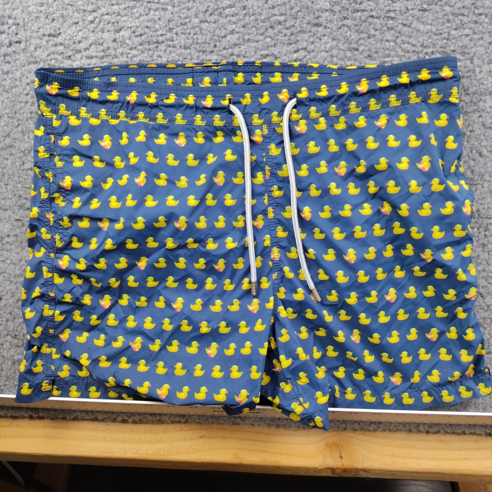 MC2 Saint Barth Swim Trunks Mens Large Rubber Duck Navy Blue EUC